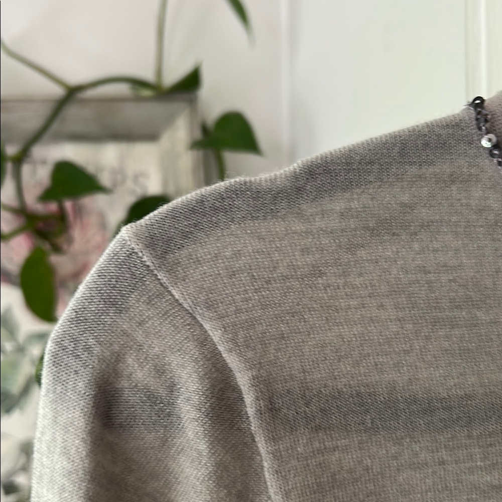 J. Crew Gray Fitted Embellished Sweatshirt - Picture 3 of 7